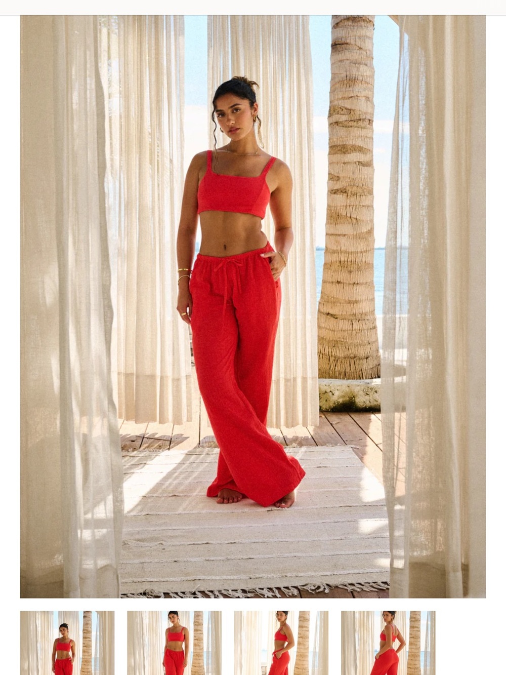 Cherry Red beach Pants- Women